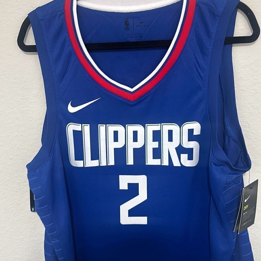 NWT Nike Mens Royal Blue Kawhi Leonard Icon LA Clippers City Swingman Jersey XL - Picture 2 of 6